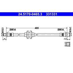 Brake Hose ATE 24.5170-0465.3 OE Ref 3485043