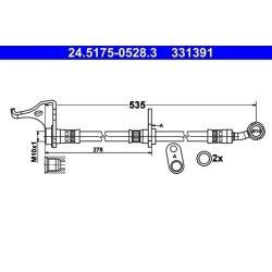 Brake Hose ATE 24.5175-0528.3 OE Ref 01464TF0000