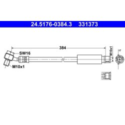 Brake Hose ATE 24.5176-0384.3 OE Ref 13327446