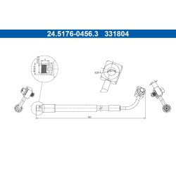 Flexible de frein ATE 24.5176-0456.3 pour VAUXHALL MOKKA OE 562539