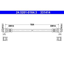 Brake Hose ATE 24.5201-0164.3 OE Ref 175611775