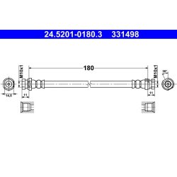 Flexible de frein ATE 24.5201-0180.3 pour RENAULT, KANGOO OE 430000084R