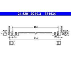 Flexible de frein ATE 24.5201-0210.3 pour BMW X5, X6 OE 34326776867