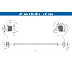 Flexible de frein ATE 24.5201-0219.3 pour BMW Z3 OE 34321163759