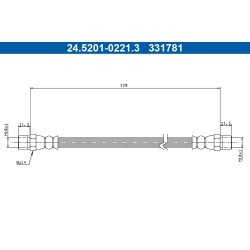 Flexible de frein ATE 24.5201-0221.3 pour MERCEDES, STEYR OE 0004283135