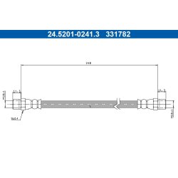 Flexible de frein ATE 24.5201-0241.3 pour AUDI, MERCEDES, VOLVO, VW