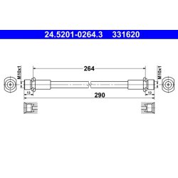 Brake Hose ATE 24.5201-0264.3 OE Ref 9094702E09