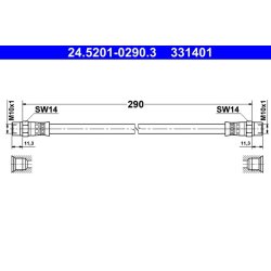 Brake Hose ATE 24.5201-0290.3 OE Ref 34321113184