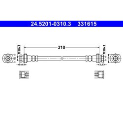 Flexible de frein ATE 24.5201-0310.3 pour NISSAN JUKE OE 46214-1KA1B