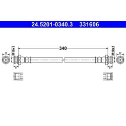 Flexible de frein ATE 24.5201-0340.3 pour MITSUBISHI L200 OE MN102554