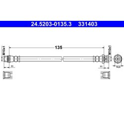 Brake Hose ATE 24.5203-0135.3 OE Ref 462104088R