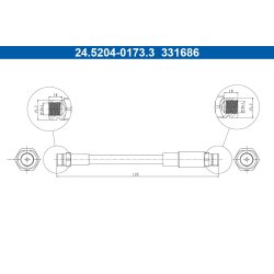 Flexible de frein ATE 24.5204-0173.3 pour AUDI, SEAT, SKODA, VW OE 2Q0611775