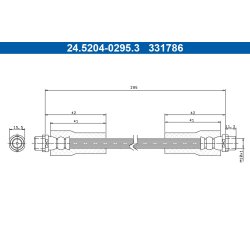 Brake Hose ATE 24.5204-0295.3 OE Ref 8D0611707B