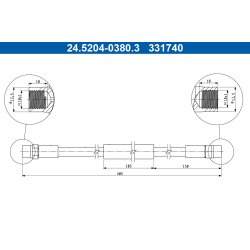 Brake Hose ATE 24.5204-0380.3 OE Ref 251611775A
