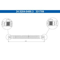 Brake Hose ATE 24.5204-0400.3 OE Ref 95535506001