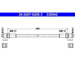 Brake Hose ATE 24.5207-0205.3 OE Ref 4167825