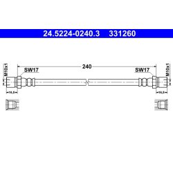 Brake Hose ATE 24.5224-0240.3 OE Ref 113611775