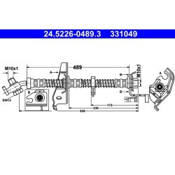 Brake Hose ATE 24.5226-0489.3 OE Ref SHB101190