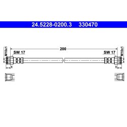 Flexible de frein ATE 24.5228-0200.3 pour CITROËN, FIAT AX, UNO OE 95599101