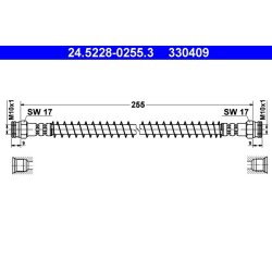 Flexible de frein ATE 24.5228-0255.3 pour PEUGEOT 205, 309 OE 481629