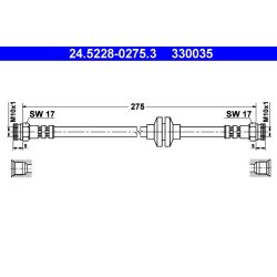Flexible de frein ATE 24.5228-0275.3 pour FIAT CINQUECENTO, SEICENTO