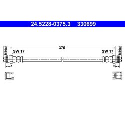 Brake Hose ATE 24.5228-0375.3 OE Ref 46535901