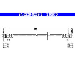 Brake Hose ATE 24.5229-0209.3 OE Ref 8200131599