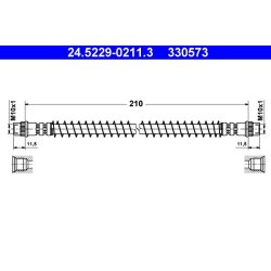 Flexible de frein ATE 24.5229-0211.3 pour PEUGEOT 106 OE 480675