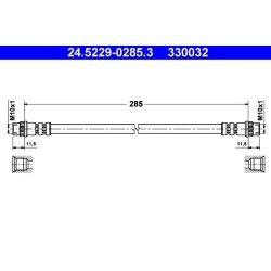 Flexible de frein ATE 24.5229-0285.3 pour DACIA, RENAULT, OE 7704003905