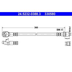 Flexible de frein ATE 24.5232-0388.3 pour MERCEDES MB OE 6314280035