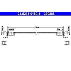 Brake Hose ATE 24.5233-0180.3 OE Ref 96215570