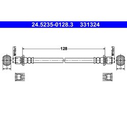 Brake Hose ATE 24.5235-0128.3 OE Ref 90947W2045