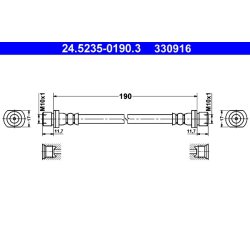 Brake Hose ATE 24.5235-0190.3 OE Ref 9094702874