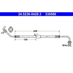 Flexible de frein ATE 24.5236-0429.3 pour FORD TRANSIT OE 6577423