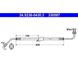 Flexible de frein ATE 24.5236-0430.3 pour FORD TRANSIT OE 6577424