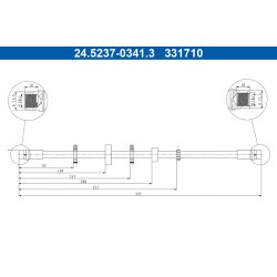 Brake Hose ATE 24.5237-0341.3 OE Ref 7D0611701D