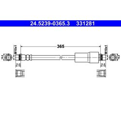 Flexible de frein ATE 24.5239-0365.3 pour CITROËN, PEUGEOT JUMPY, EXPERT