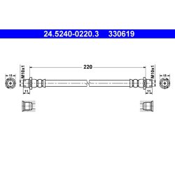 Brake Hose ATE 24.5240-0220.3 OE Ref 90498330