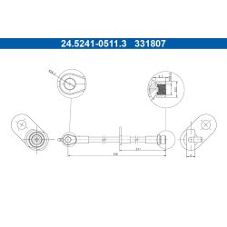 Flexible de frein ATE 24.5241-0511.3 pour TOYOTA C-HR OE 90947-W2068