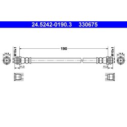 Flexible de frein ATE 24.5242-0190.3 pour AUDI A2 OE 8Z0611775B