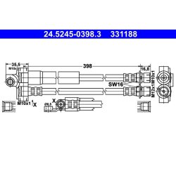 Brake Hose ATE 24.5245-0398.3 OE Ref 6577426