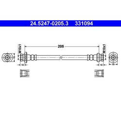 Brake Hose ATE 24.5247-0205.3 OE Ref 96407749
