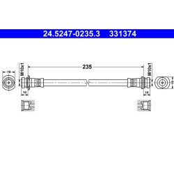Flexible de frein ATE 24.5247-0235.3 pour SUZUKI ALTO OE 51570M68K00