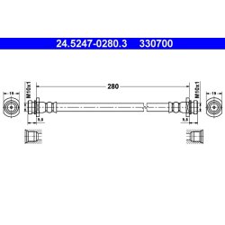 Brake Hose ATE 24.5247-0280.3 OE Ref 9206661
