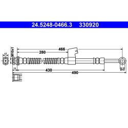 Flexible de frein ATE 24.5248-0466.3 pour HYUNDAI GETZ OE 58731-1C000