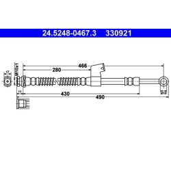 Flexible de frein ATE 24.5248-0467.3 pour HYUNDAI GETZ OE 58732-1C000