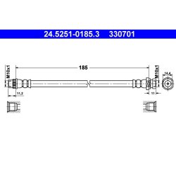 Flexible de frein ATE 24.5251-0185.3 pour RENAULT, référence d'origine 7701050073