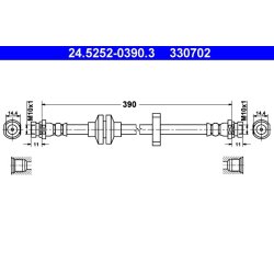 Flexible de frein ATE 24.5252-0390.3 pour RENAULT, ESPACE, LAGUNA, VEL
