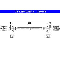 Brake Hose ATE 24.5260-0280.3 OE Ref 9008094067