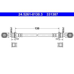 Flexible de frein ATE 24.5261-0130.3 pour TOYOTA AURIS, VERSO OE 90947-W2015